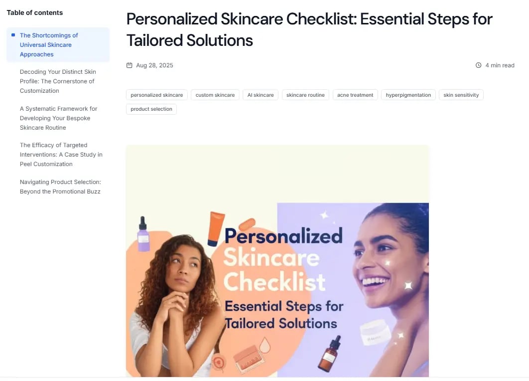 Cosmi Skin blog screenshot
