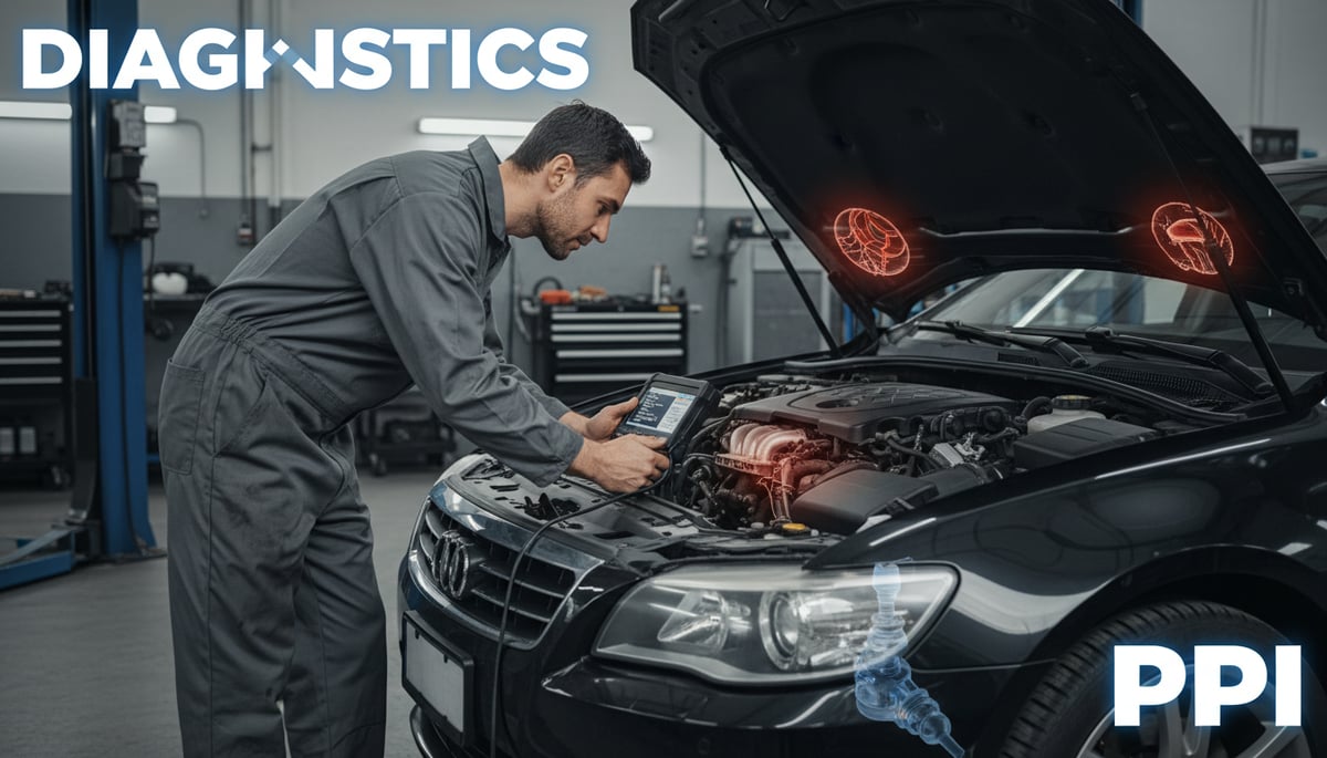 An OBD-II scanner being used for advanced car diagnostics