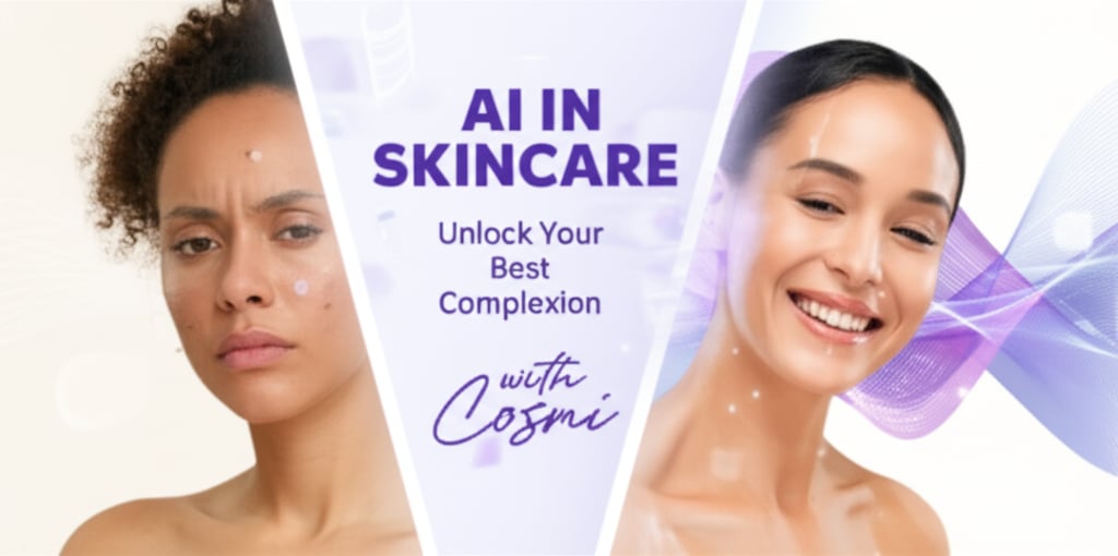 An illustrative image about: Create a visually engaging, high-quality hybrid image for web/digital use, communicating 'AI in Skin