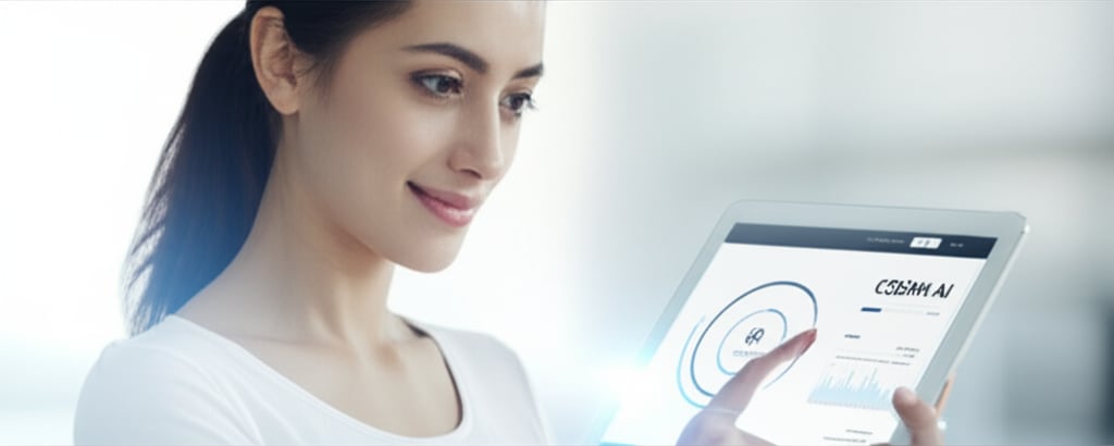 An illustrative image about: A confident, smiling woman with visibly radiant, healthy, and clear skin, looking thoughtfully at a