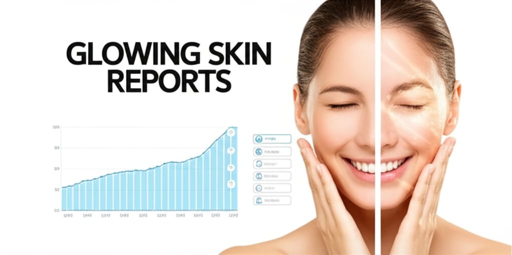 An illustrative image about: A dynamic, multi-panel or split-screen image showcasing a person's skin transformation over time, fr