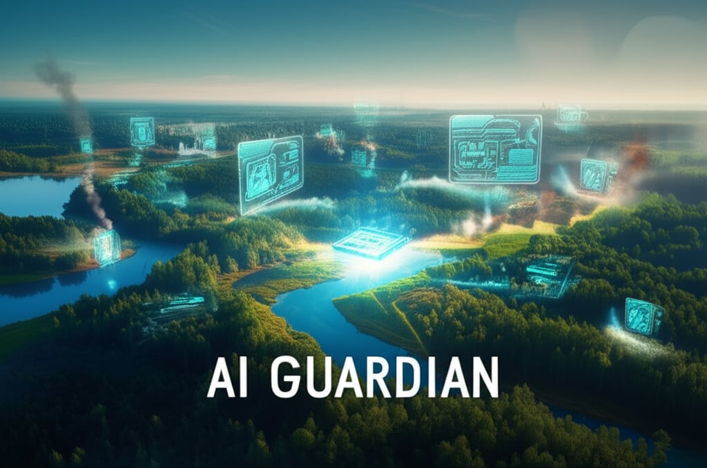 An illustrative image about: A cinematic, high-angle shot of a vibrant, diverse natural landscape (lush forests, clean rivers, cl