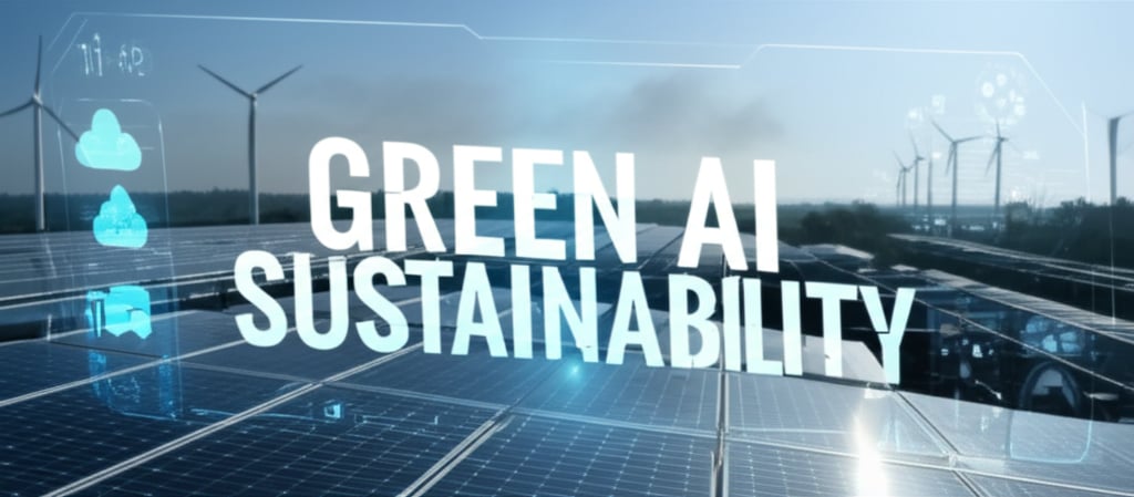 An illustrative image about: A serene, modern image of a sustainable AI data center integrated seamlessly with nature. Solar pane