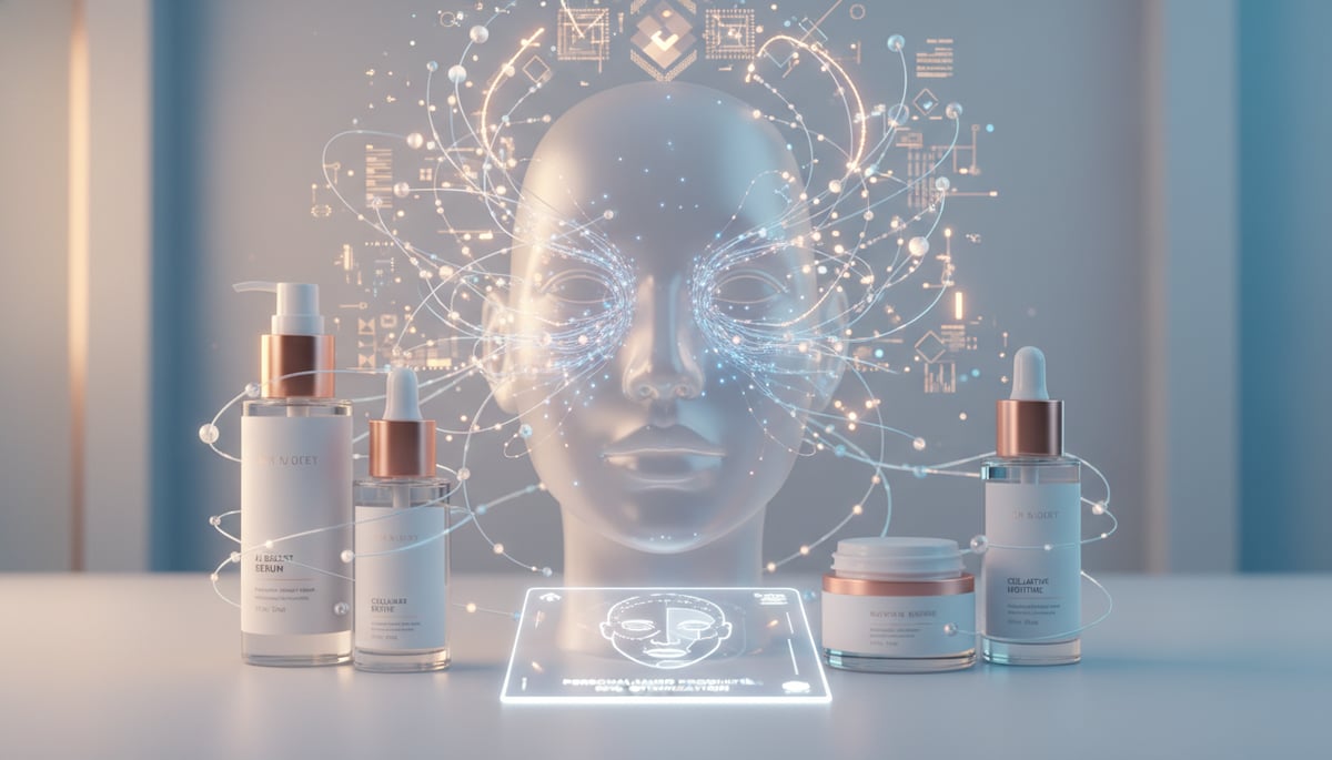A modern image visualizing AI in skincare