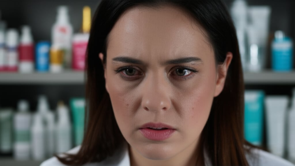 An illustrative image about: A close-up, cinematic shot of a person looking frustrated and overwhelmed by a cluttered shelf fille