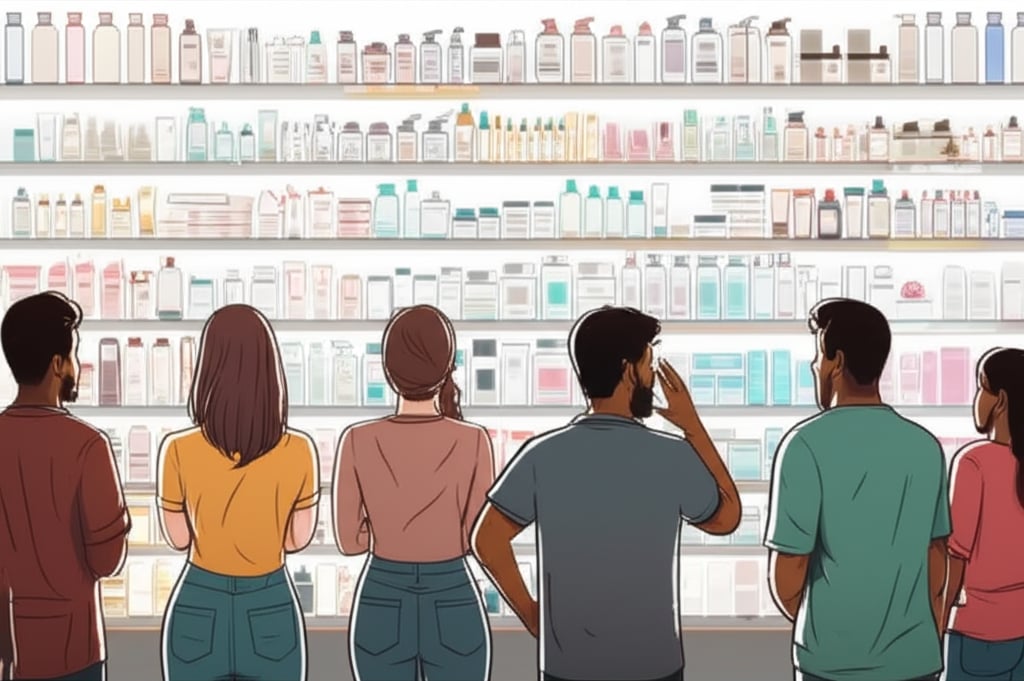 An illustrative image about: A diverse group of individuals (various ethnicities and skin types - oily, dry, sensitive, acne-pron