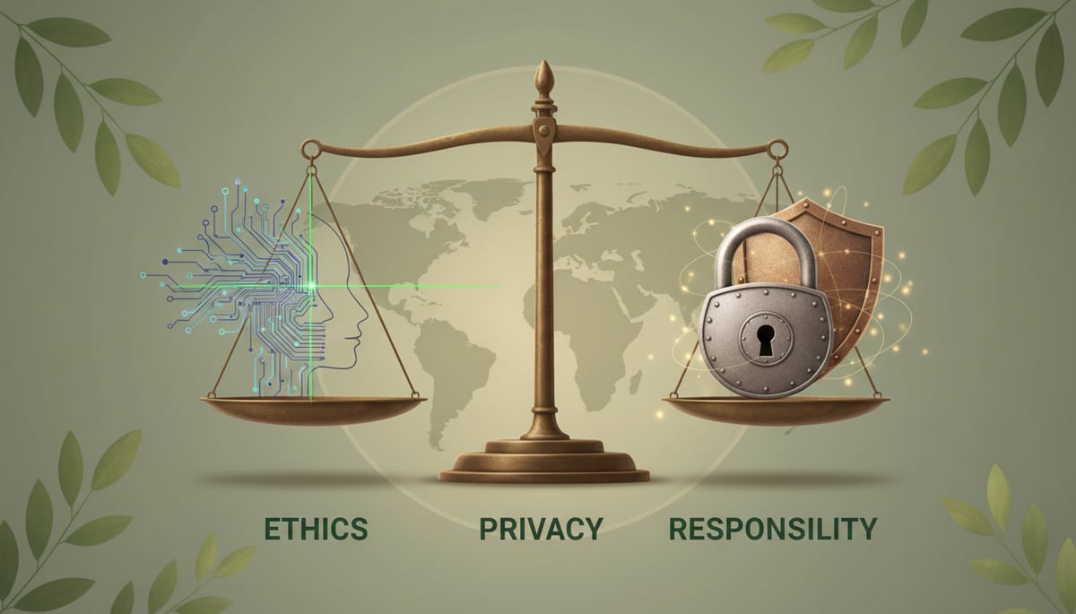 An image symbolizing the ethical considerations of AI skincare