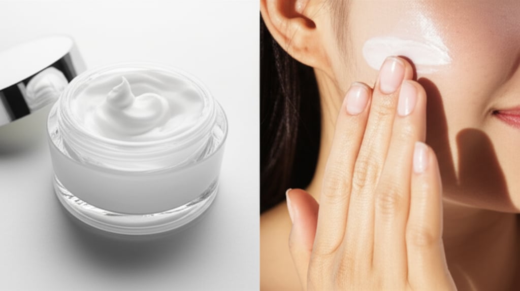 Bright, high-key image showcasing a morning skincare routine with hydrating moisturizer and protective sunscreen.