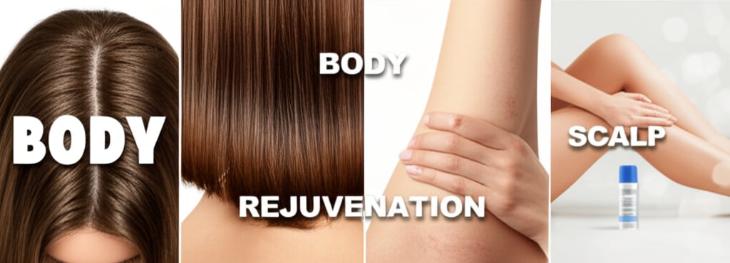 An illustrative image about: A dynamic, multi-panel composite image showcasing different parts of the body benefiting from AHA ap