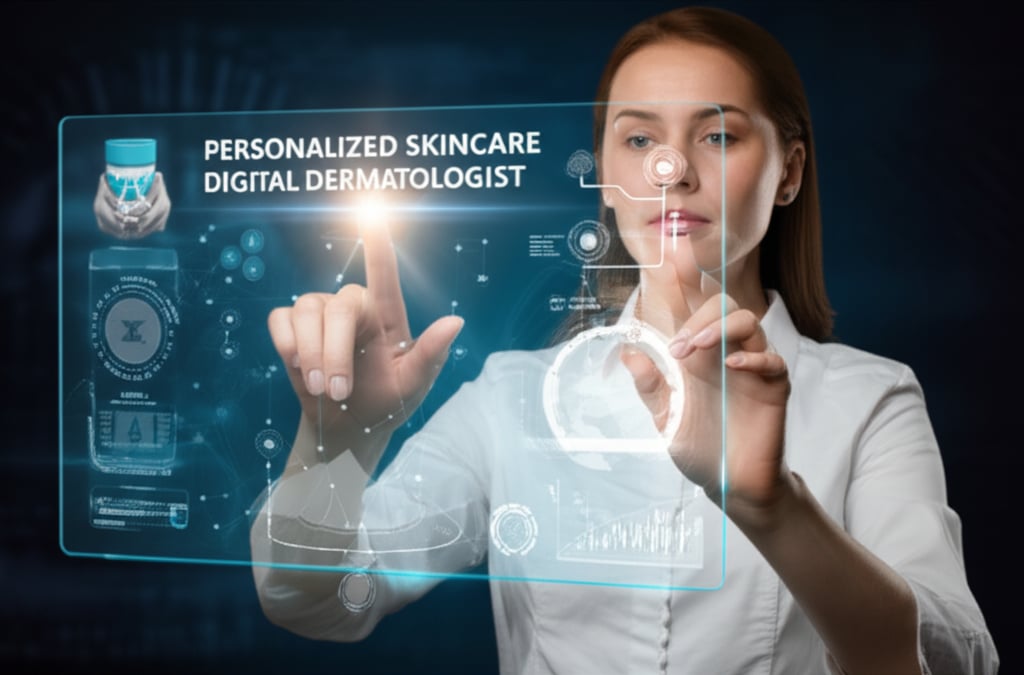 An illustrative image about: A visually striking, futuristic image of a person (gender neutral) interacting with a transparent, g