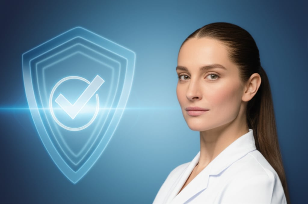 An illustrative image about: A serene and confident individual, subtly showcasing natural-looking aesthetic results, standing in 