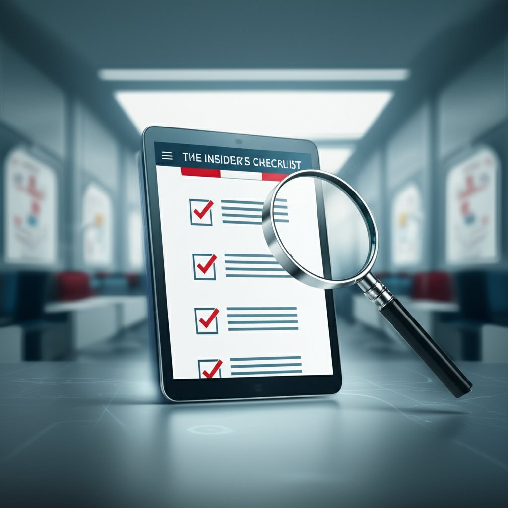 An illustrative image about: A professional and clean digital illustration for 'The Insider's Checklist: Spotting a Top Korean Pl