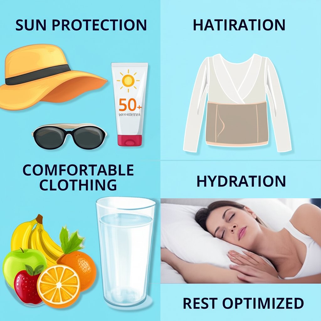 An illustrative image about: A clean, modern infographic-style image demonstrating essential post-plastic surgery aftercare strat