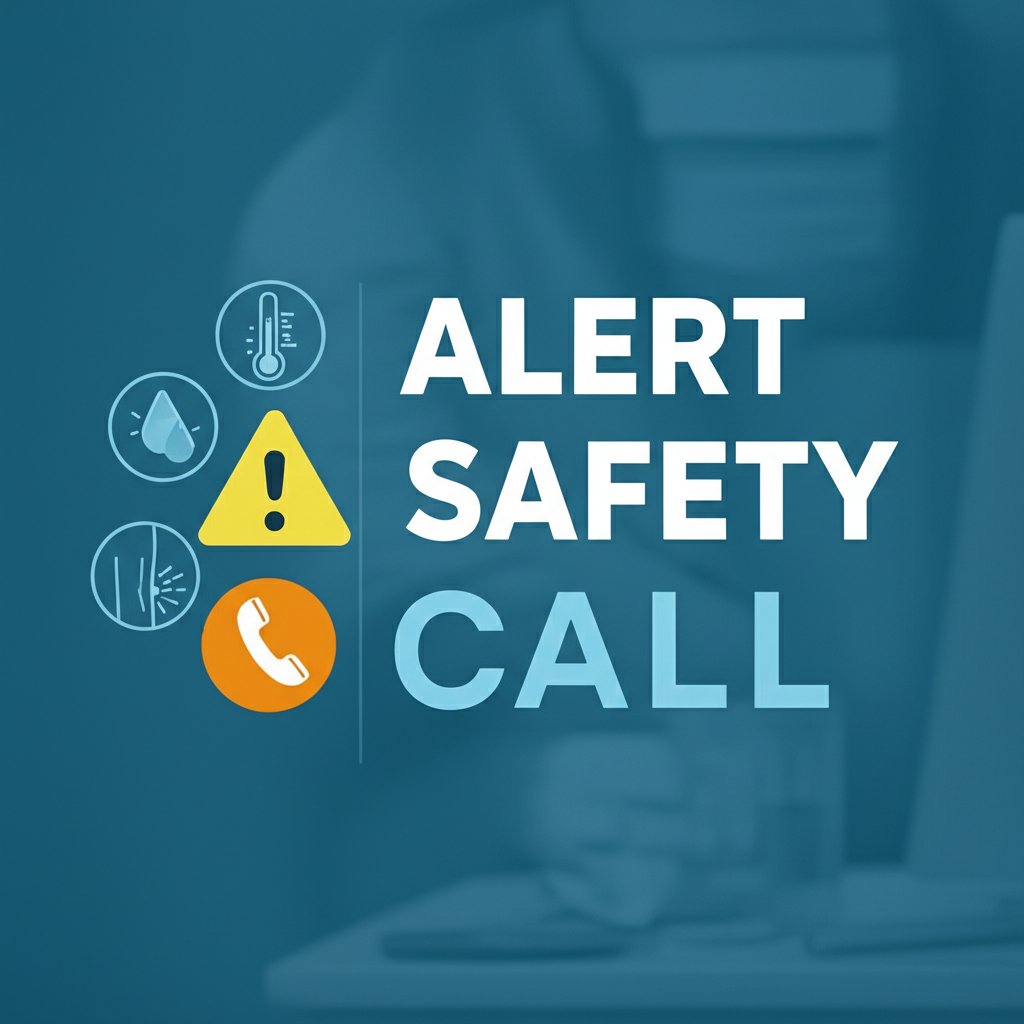 A crisp, informative graphic with a strong, clear visual focus on health warning signs. Features subtle icons representing fever (thermometer), persistent pain (a gentle warning symbol), and a phone symbol prominently displayed, indicating the need to contact a doctor. The background uses a soft, reassuring medical blue with a contrast color for warning elements, without being overly alarming. Large, clear text overlay: 'ALERT', 'SAFETY', 'CALL'. Modern, clean design.