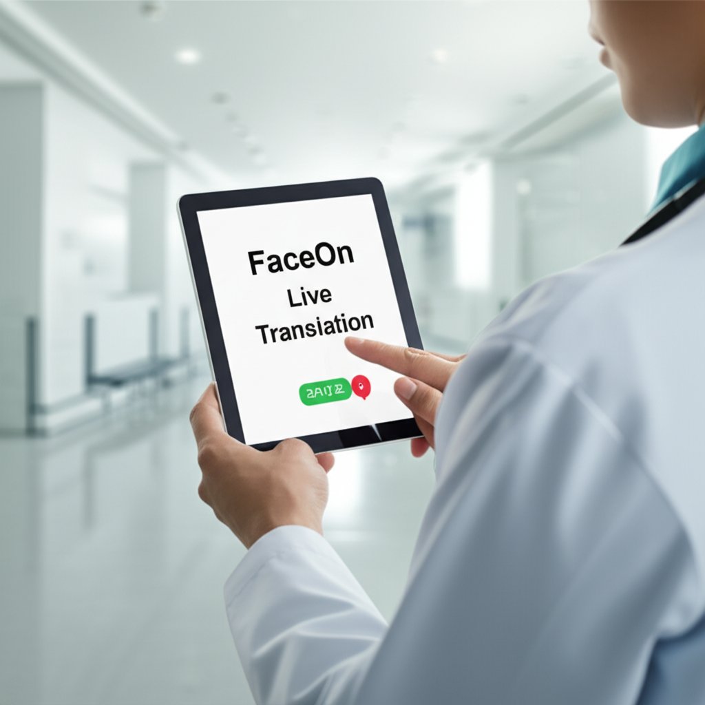 An illustrative image about: A professional, clean, and modern image depicting a person (patient) using a digital tablet or smart