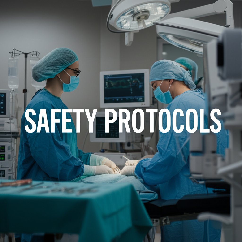 A realistic, well-lit image depicting a modern, sterile operating room.