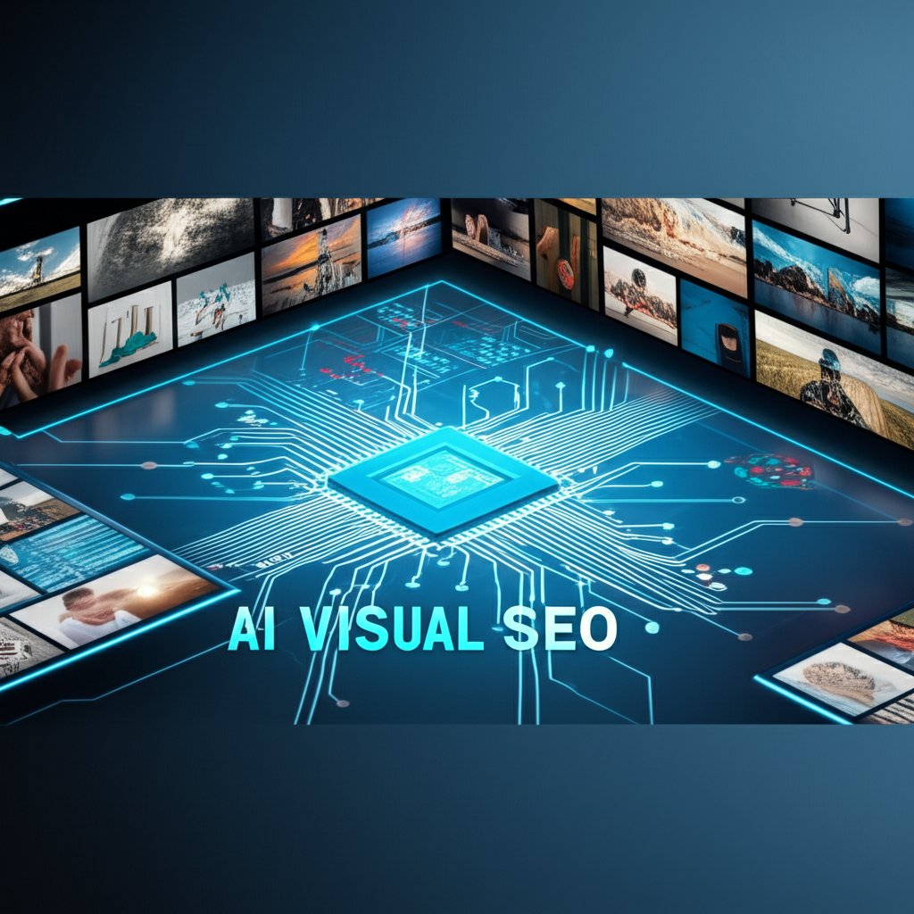 An illustrative image about: A cinematic, high-angle shot of a glowing, futuristic AI interface meticulously analyzing various vi