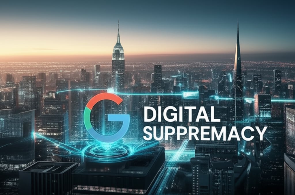 An illustrative image about: A cinematic, wide shot of a futuristic cityscape at dawn, bathed in soft, digital light. Interconnec