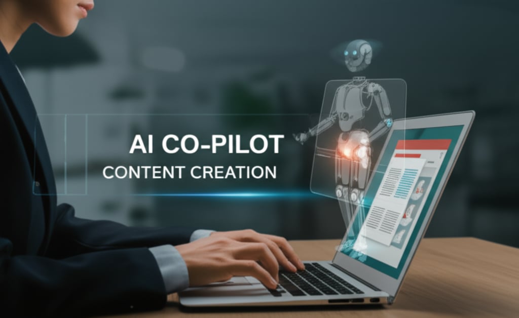 A writer collaborating with an AI co-pilot on content creation