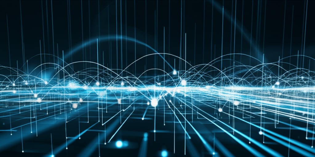 An illustrative image about: A futuristic digital landscape illustrating the evolving SEO environment for 2025, with AI neural ne