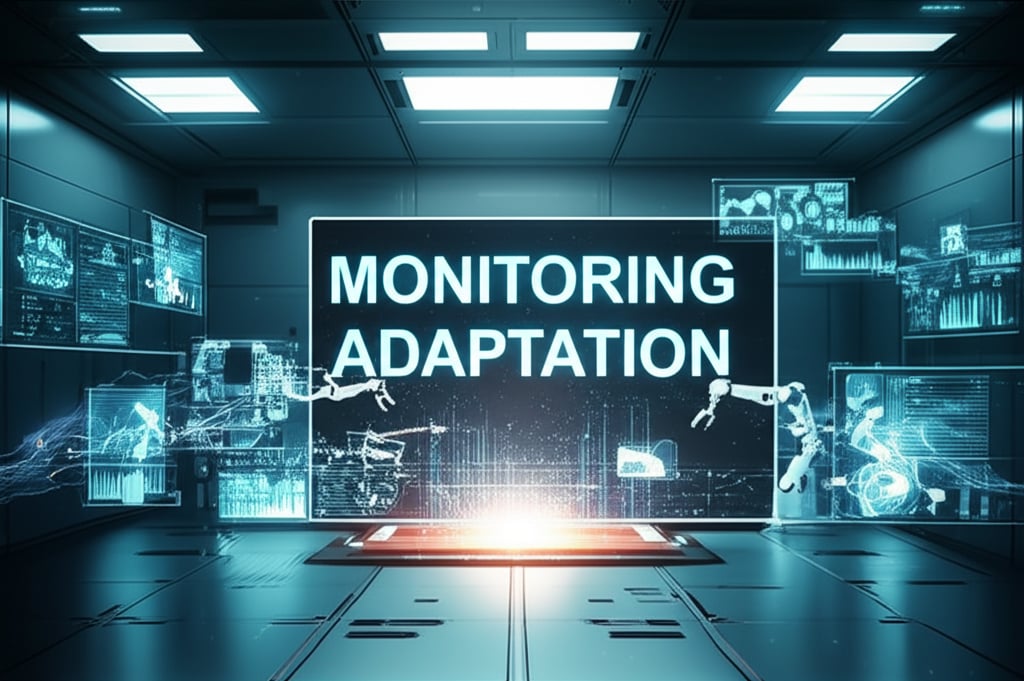 An illustrative image about: A dynamic, interconnected network of digital screens and data points, with a central, glowing AI cor