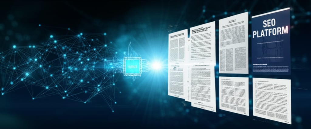 An illustrative image about: A high-tech, futuristic dashboard display, illustrating an advanced AI content platform in action. O