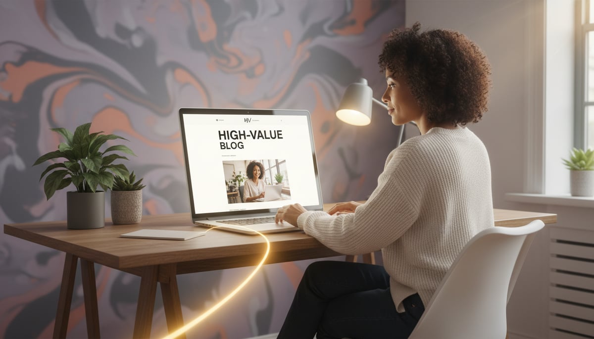 A freelancer transitions from the chaotic gig economy to attracting high-value clients with their blog.