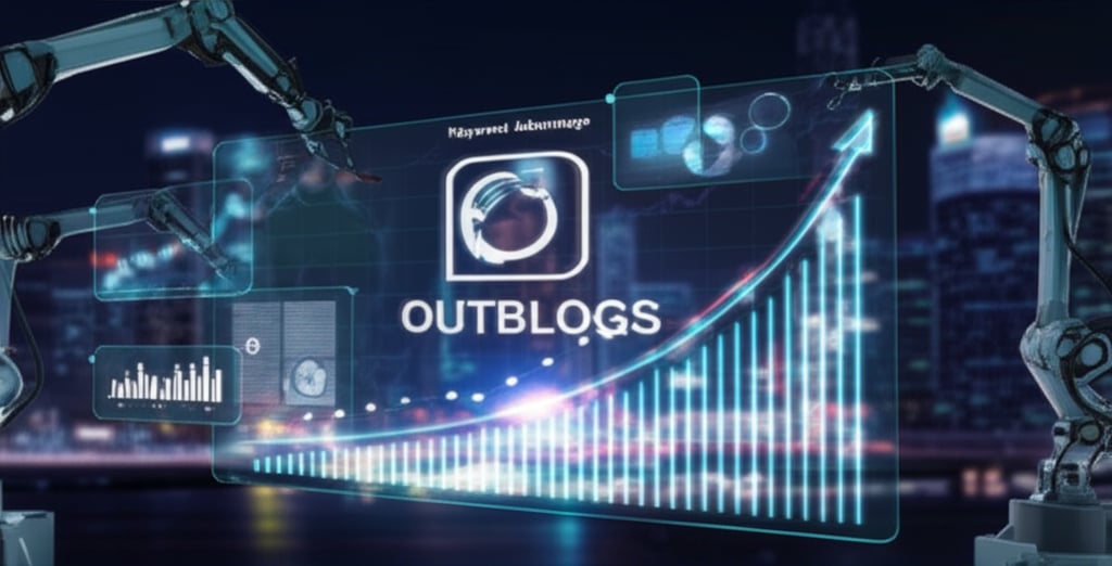 An illustrative image about: A sleek, futuristic digital interface displaying a dynamic graph of 'Keyword Advantage' with an upwa