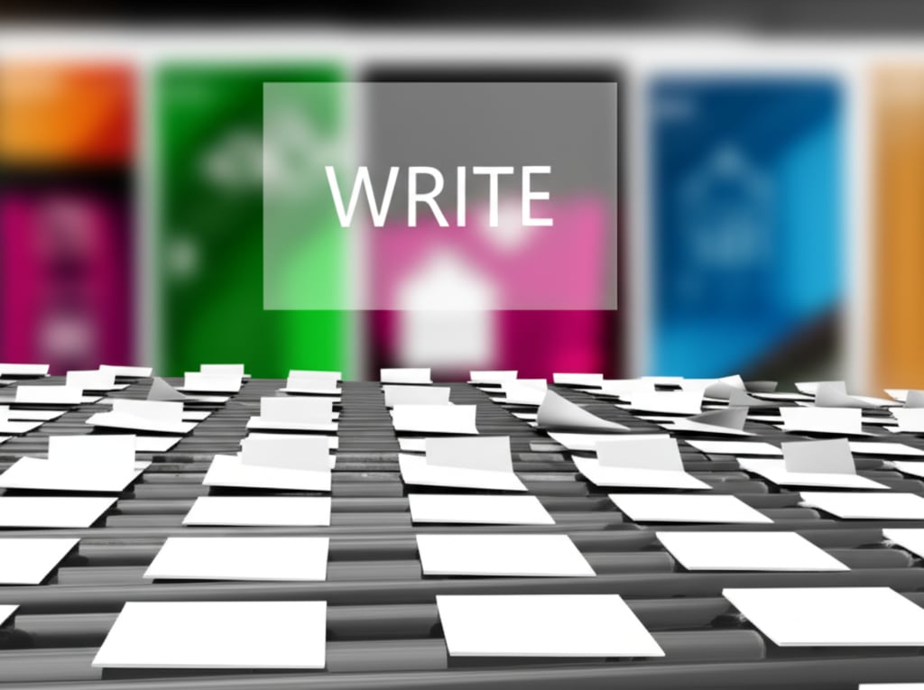 An illustrative image about: A sterile, minimalist digital factory floor where identical, generic-looking documents or digital as