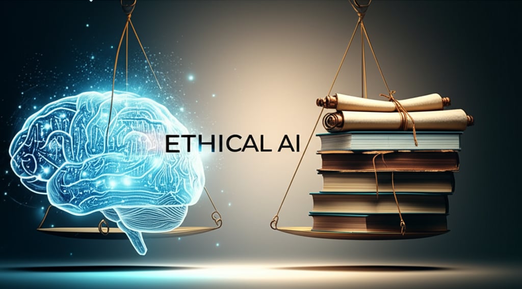 An illustrative image about: A symbolic, thought-provoking image depicting two balanced scales. On one side, a stylized, glowing 