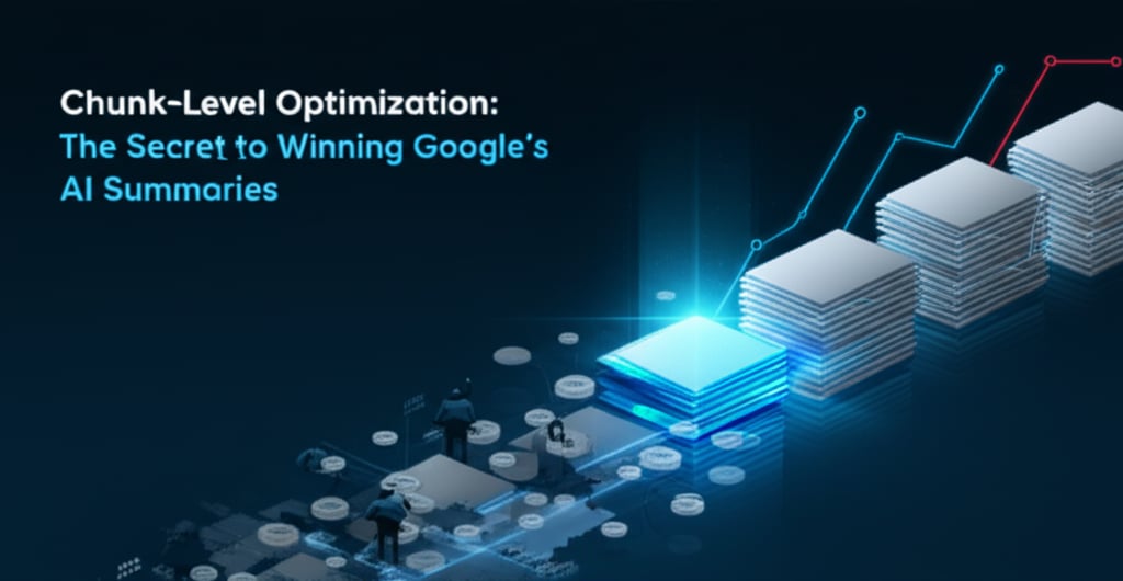A dynamic abstract visual of raw data input transforming via a glowing teal AI core into refined, SEO-optimized content snippets.