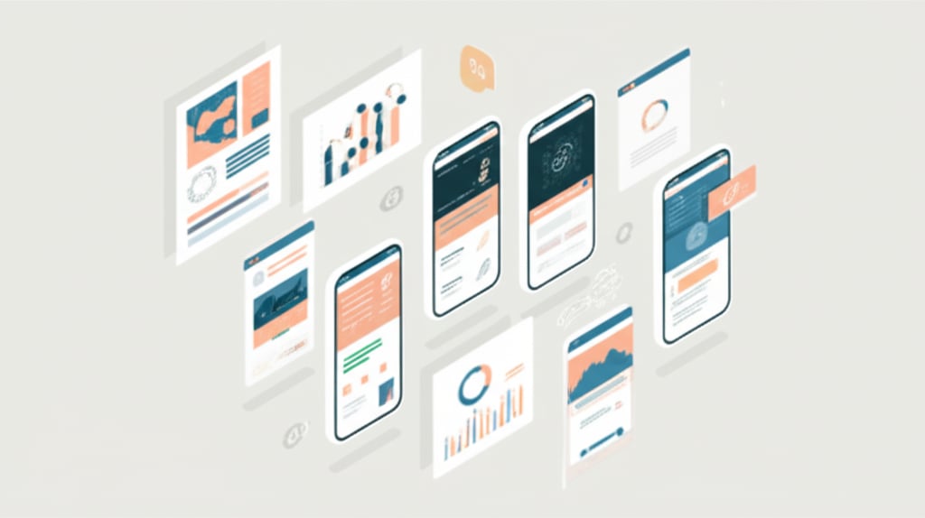 A modern digital infographic shows community insights integrating into an SEO strategy with topic clusters, schema, mobile sites, and performance charts.