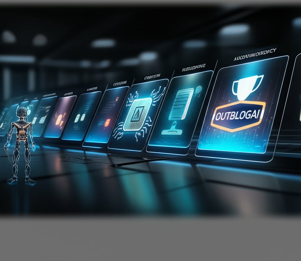 An illustrative image about: A sophisticated, multi-stage digital blueprint unfurling across a futuristic workspace. Each stage o