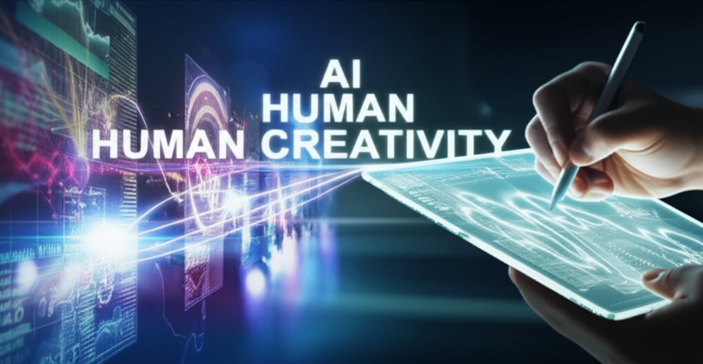 An illustrative image about: A vibrant, futuristic collaborative workspace bathed in optimistic light. On one side, a sleek AI in