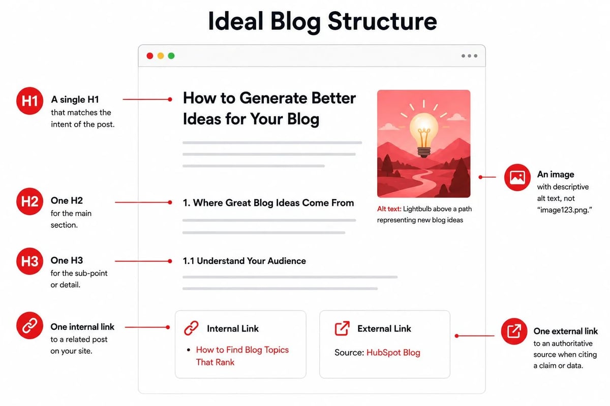 Ideal structure of a blog post