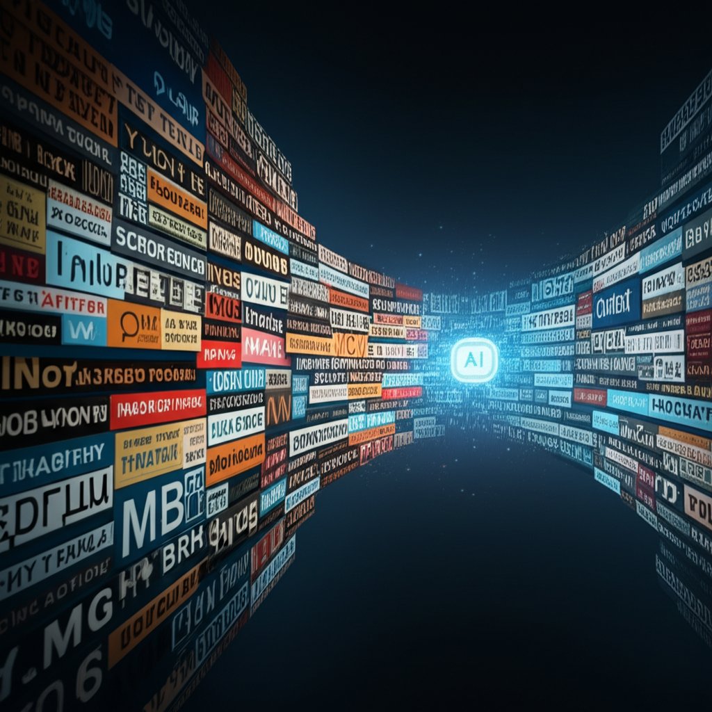 An illustrative image about: A split image illustrating content chaos versus content harmony. On one side, a jumbled collage of m