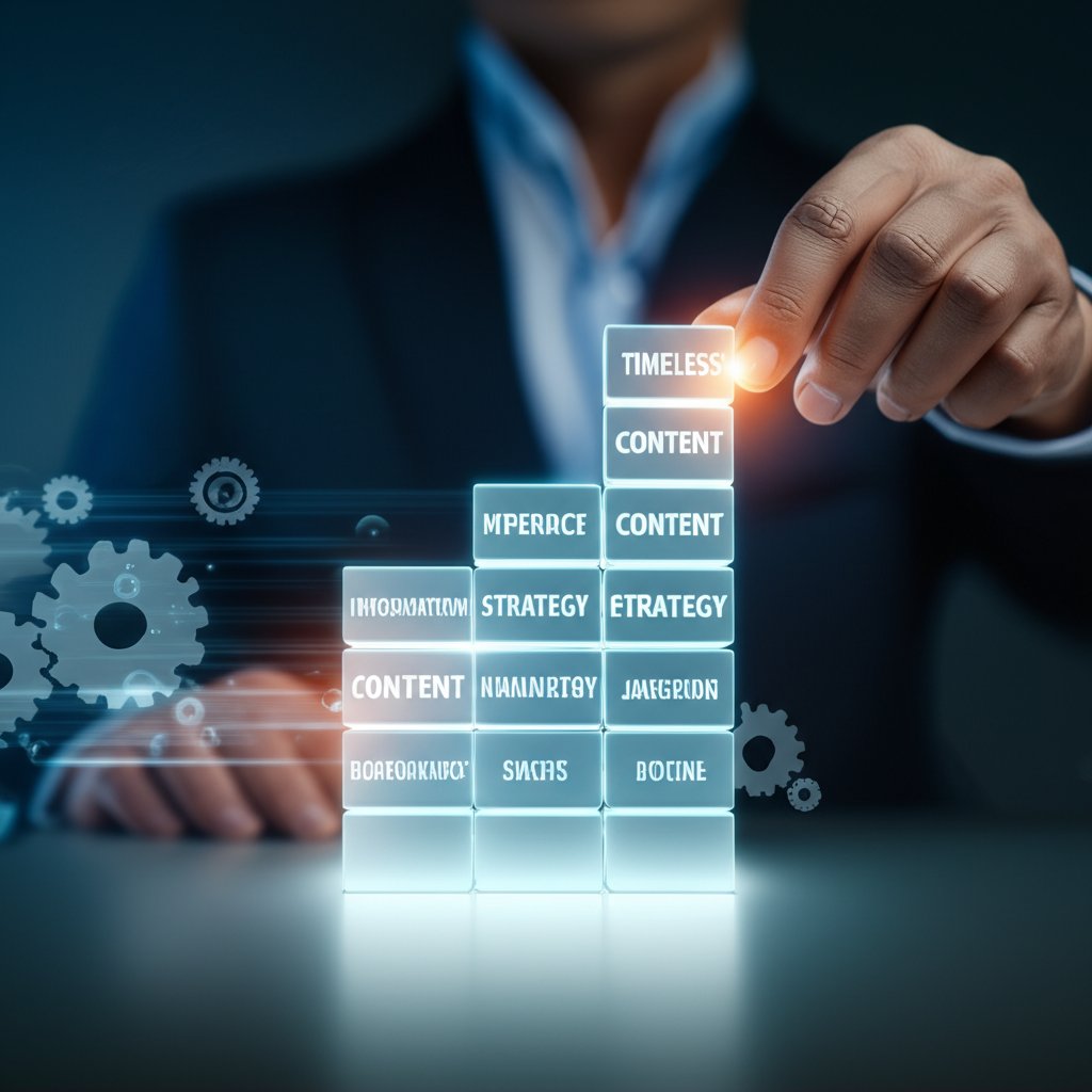 An illustrative image about: A person meticulously arranging sturdy, glowing blocks of information, forming a solid, resilient fo