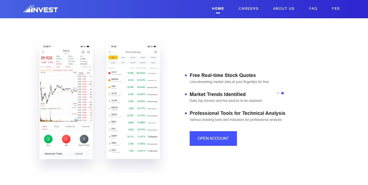 An archived AInvest webpage from around 2020-21, focused on “Artificial Intelligence” in investing. The core branding and logo introduced at launch have remained consistent as the company evolved