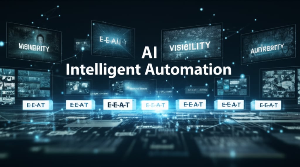 An illustrative image about: A professional, stylized image illustrating 'Intelligent Automation' actively building a strong digi