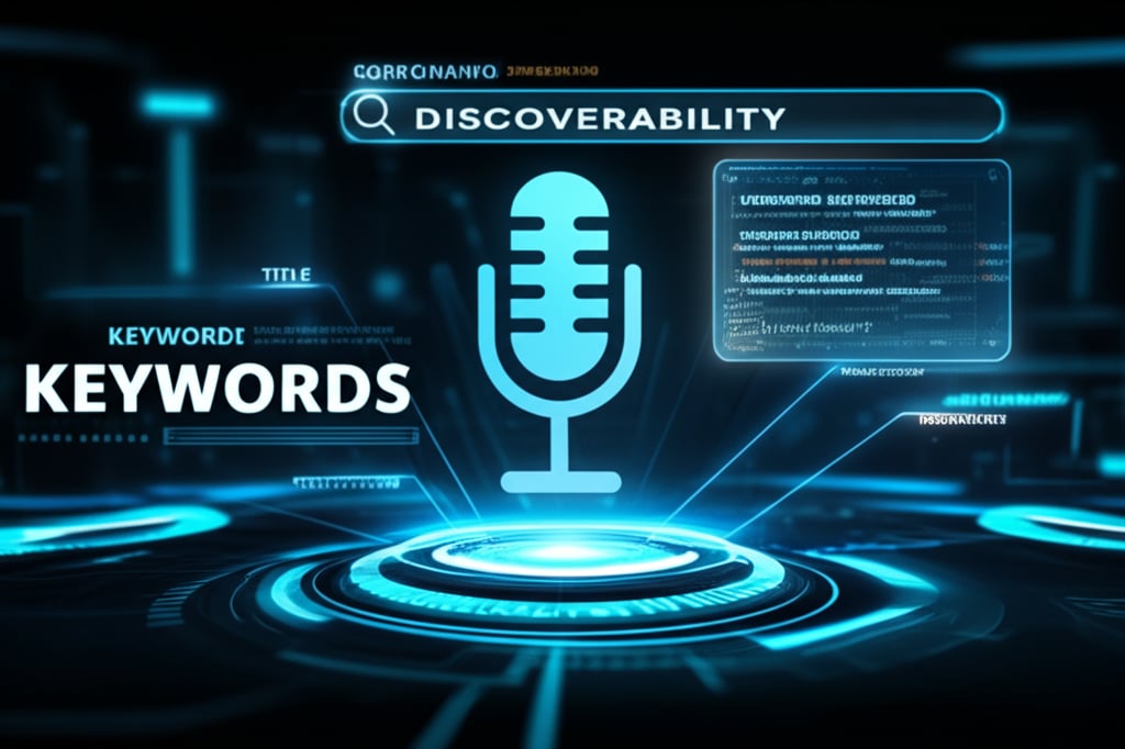 An illustrative image about: A highly detailed, futuristic control panel with glowing interfaces focused on a stylized podcast ic