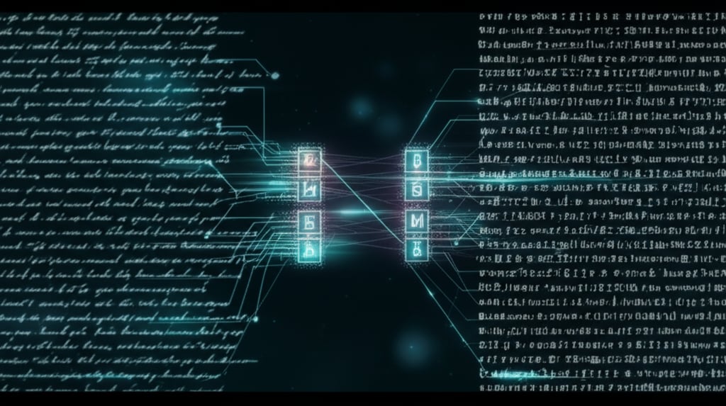 An illustrative image about: A visually striking, conceptual image illustrating AI content detection. One side shows organic, flo