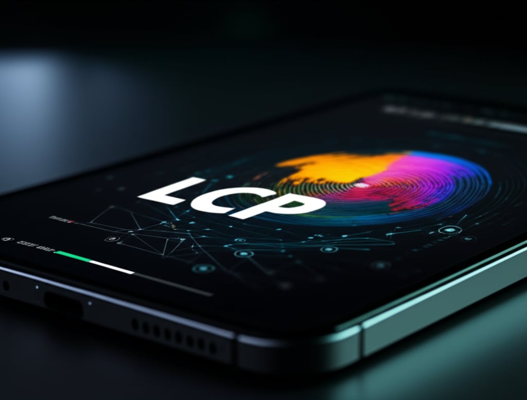 An illustrative image about: A visually dynamic shot of a high-speed webpage rendering on a sleek, modern device. The largest con