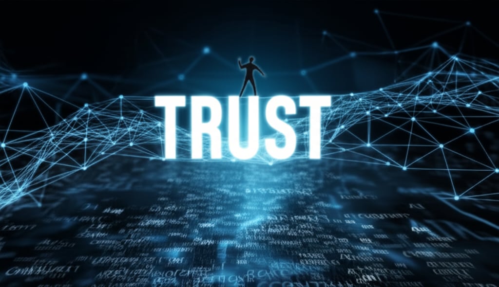 An illustrative image about: A conceptual, high-tech scene showing a shimmering, intricate web of digital information. In the for