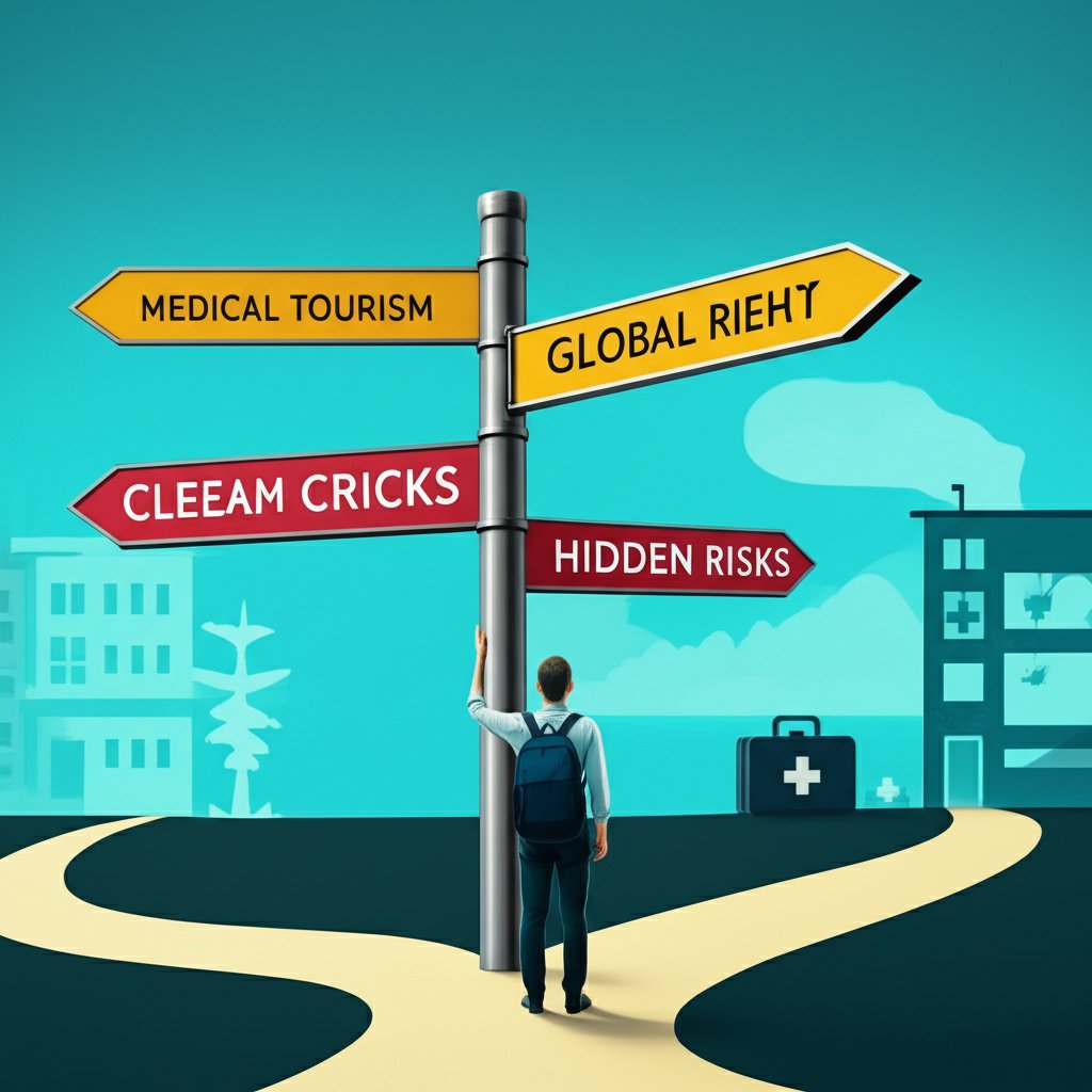 A visual metaphor for the choices and risks of medical tourism