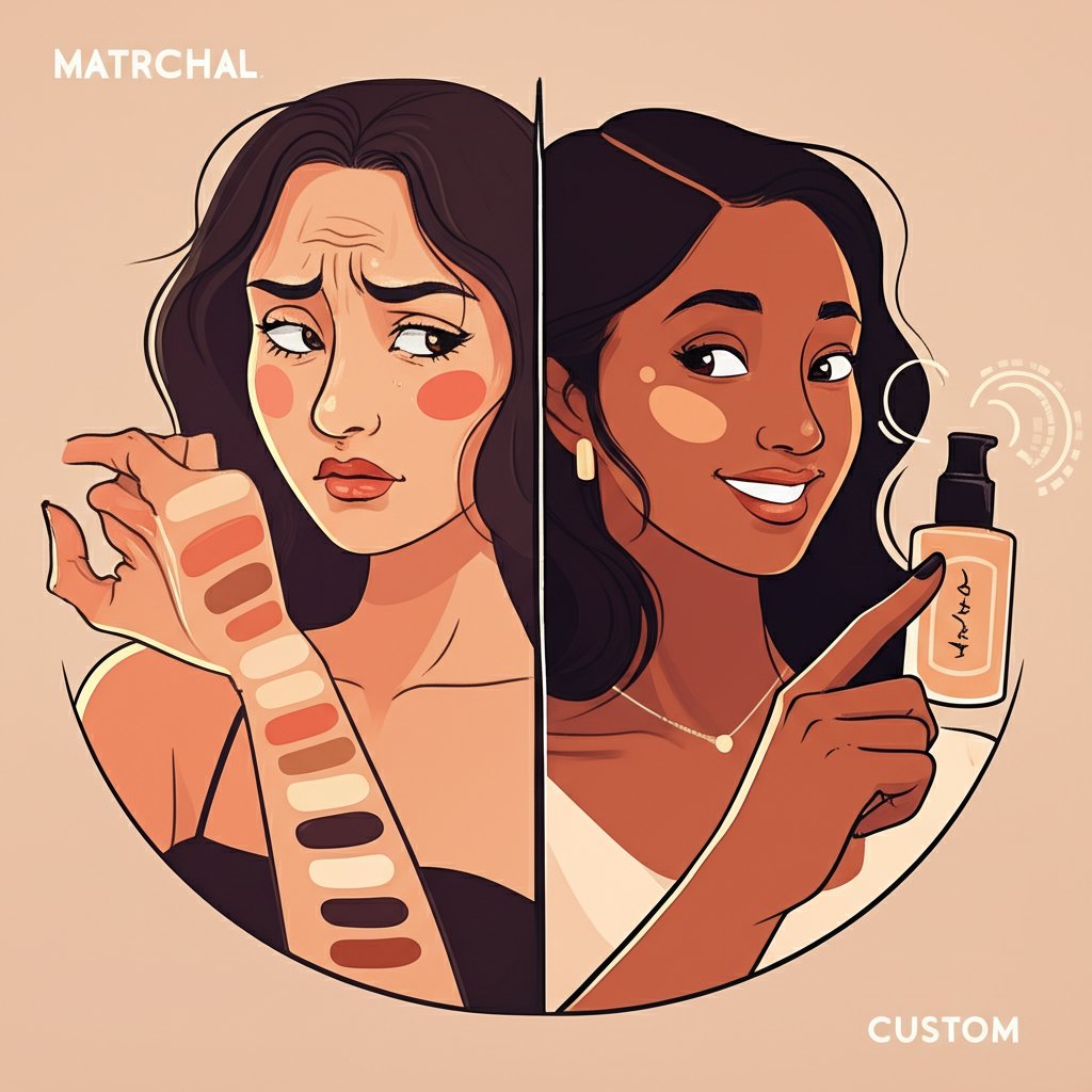 Comparison of traditional vs. personalized makeup foundation matching