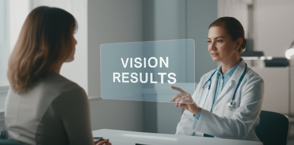 An illustrative image about: A serene, professional setting. A patient and a female surgeon in a lab coat, engaged in a detailed 