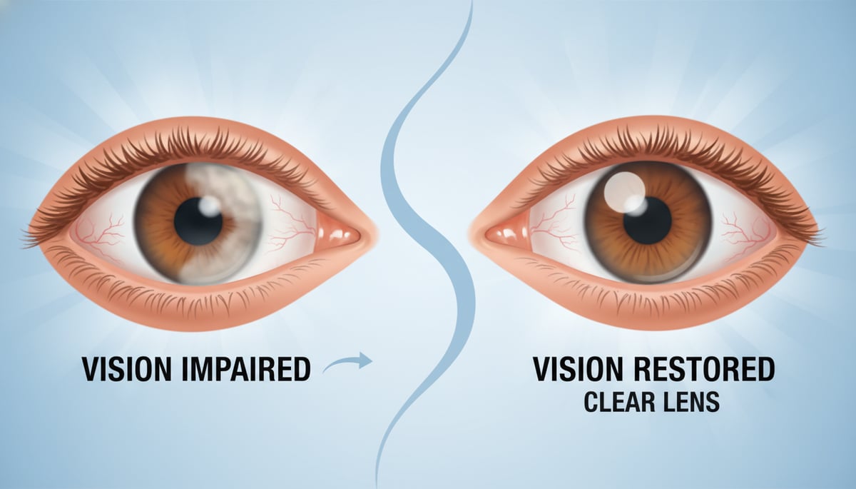 Illustration of cataract surgery