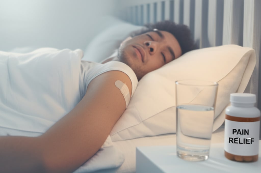 An illustrative image about: A serene, cinematic close-up shot of a person resting comfortably in a soft, clean bed, eyes closed 