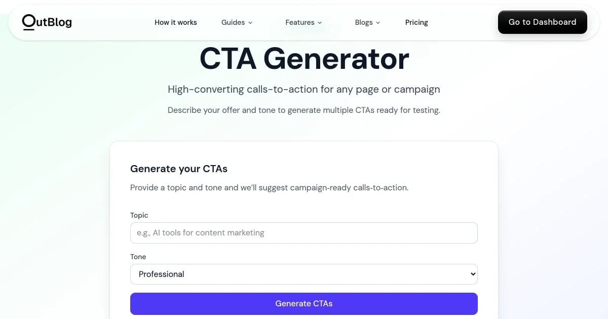 Multiple Cta Free CTA Generator